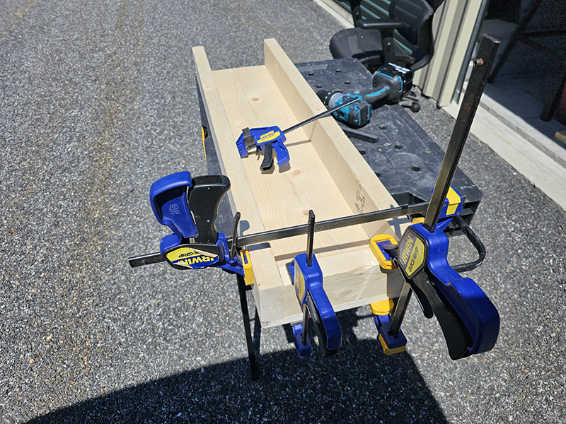 Bar Base 2x4s Clamped