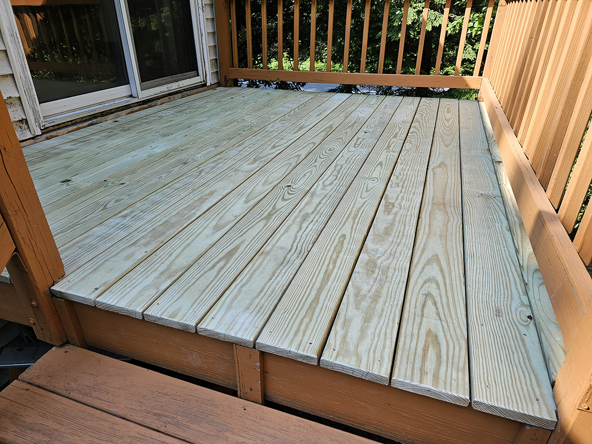 Deck fully reboarded with new wood
