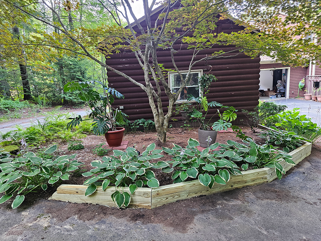 Alternate left angle view of completed retaining wall