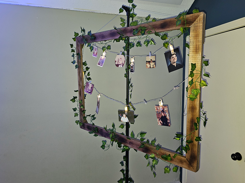 Wooden Photo Display Frame Used at Wedding