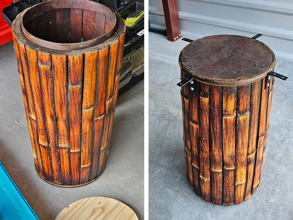 Bamboo Planter Converted into Tiki Table Base